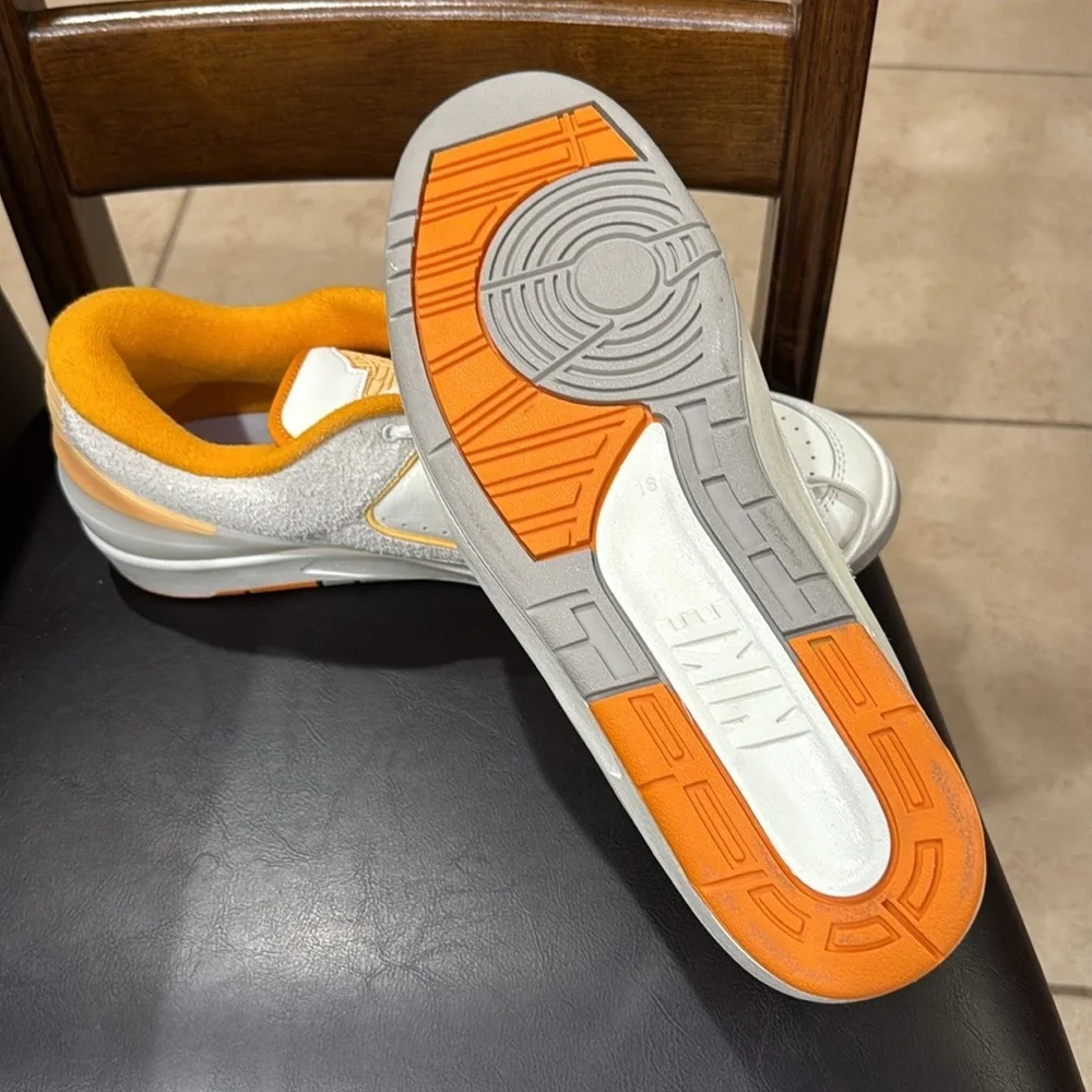 Air Jordan New  Size 18 White and Orange Retro Men's Basketball